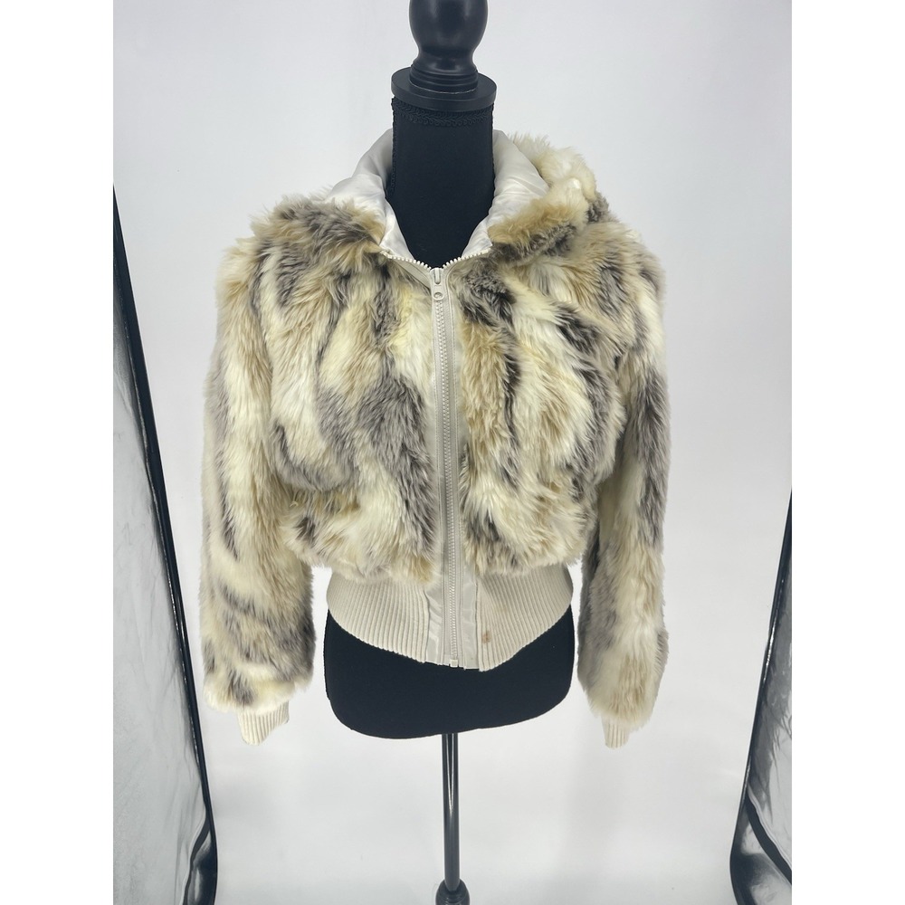 Vtg Autumn Trails Rabbit Faux-fur Coat Size S
